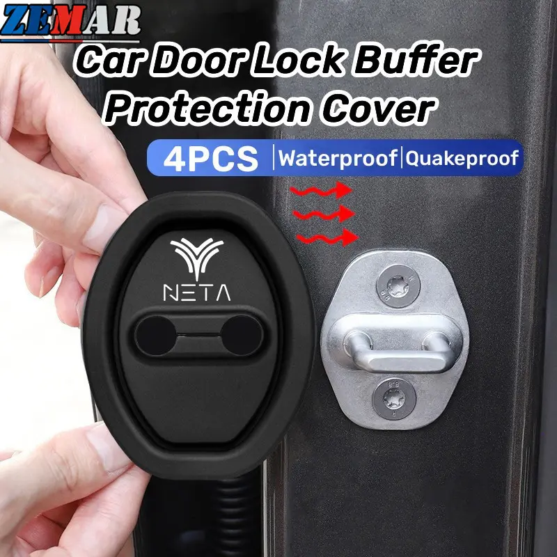 4Pcs Neta Silicone Car Door Lock Protection Cover Door Lock Shock Absorber Silent Accessories for Neta V U Pro X