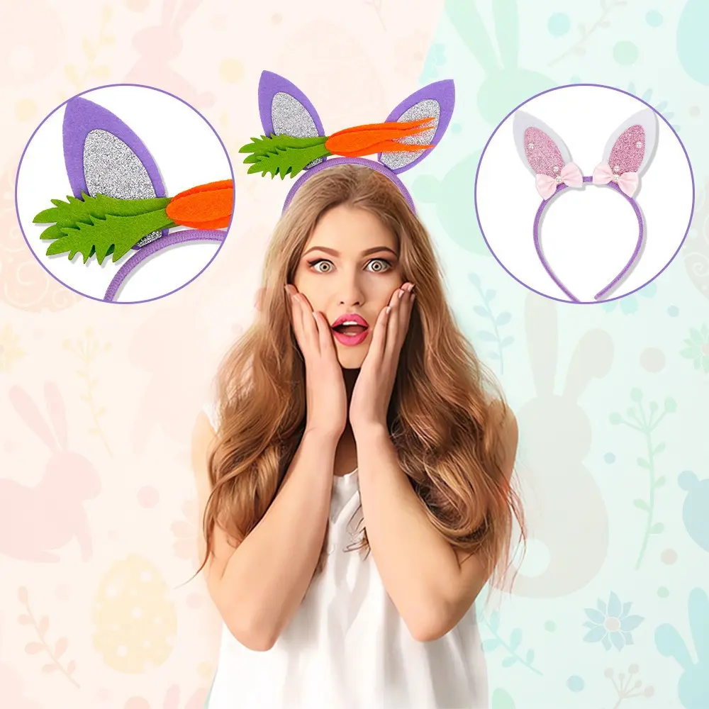Easter Headband Party Festival Dress up Chicken Rabbit Cartoon Children's Hair Accessories Carrot Rabbit Ear Headband