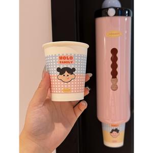 Pembawa Cawan, Pakai Buang, dengan Tudung dan Penyedut Habuk, Dipasang di Dinding, Dispenser Tiada Lubang, Rak Penyimpanan Cawan Kertas