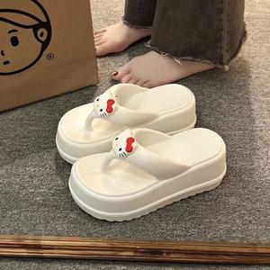 かわいくて柔らかいビーチシューズプラットフォーム厚底ウェッジフリップフロップ