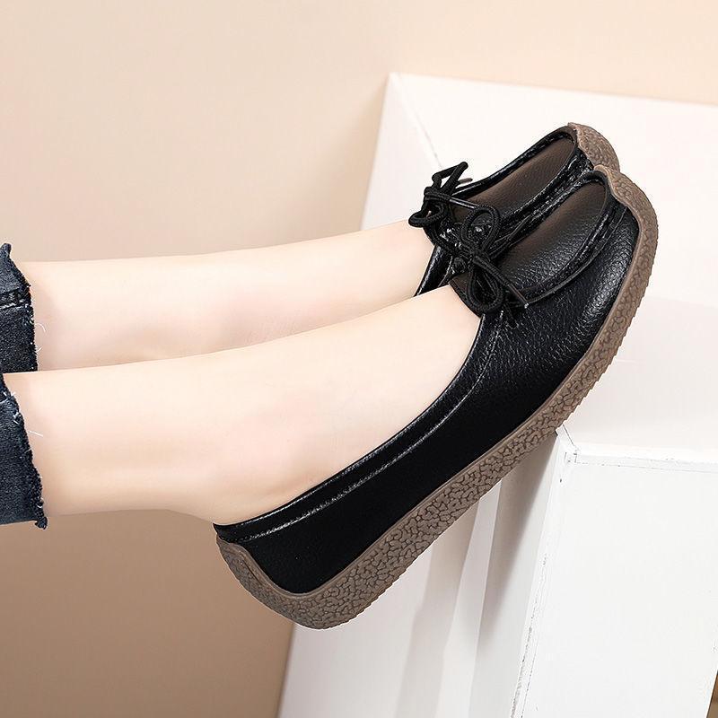 Giày Doug Da Thật Giày Đế Gân Nữ Giày Lười Cho Mẹ Giày Đế Bằng Thường Ngày 4