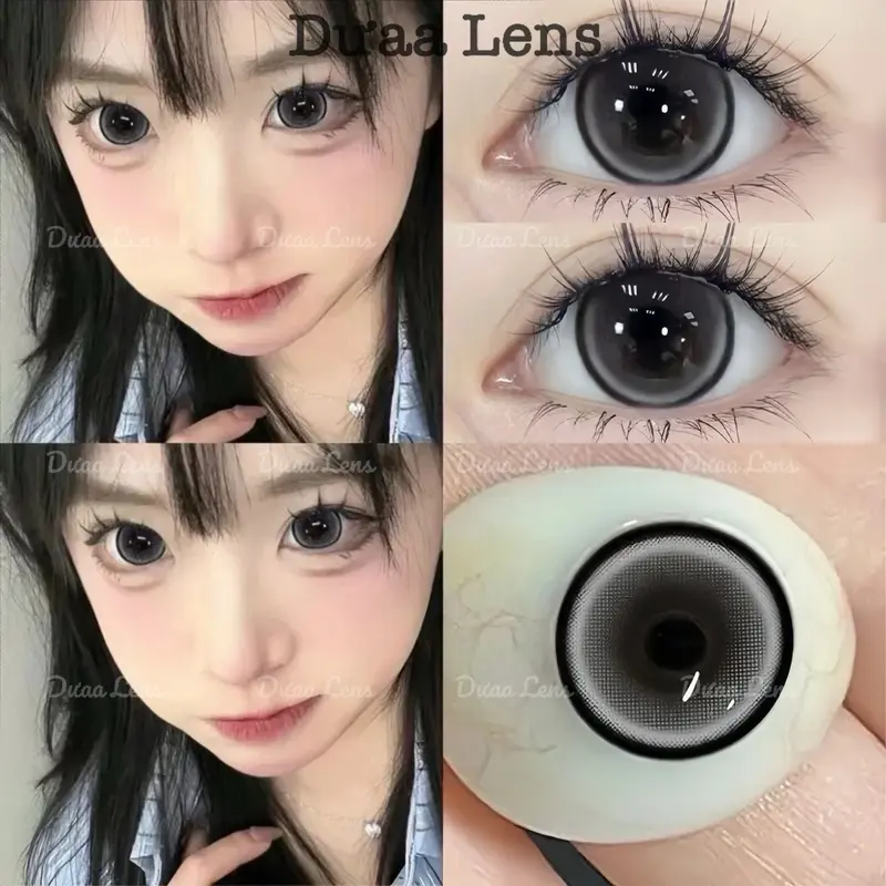 DƯAA LENS - Kính Áp Tròng Xám Milk Gray Giãn Tròng To Tây 6