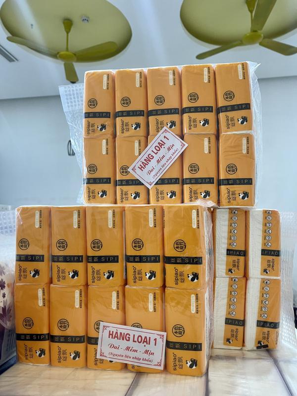 Combo thùng 30 gói giấy rút Sipao Việt trắng dẹp tiện lợi siêu rẻ Dùng một lần Nhà bếp Có thể phân hủy Mềm Hoa văn Giấy Ăn Khăn Giấy Có thể phân hủy Mềm Hoa văn