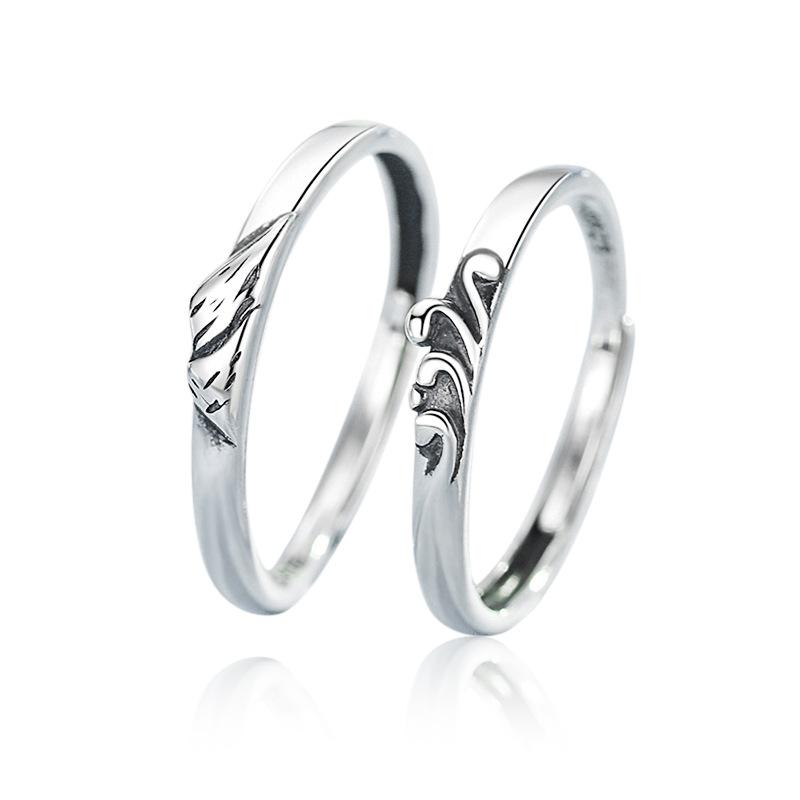 Nhẫn Đôi, Bạc Sterling S925, Phong Cách Cổ Điển, Nhẫn Cặp, Lời Thề Vĩnh Cửu 0
