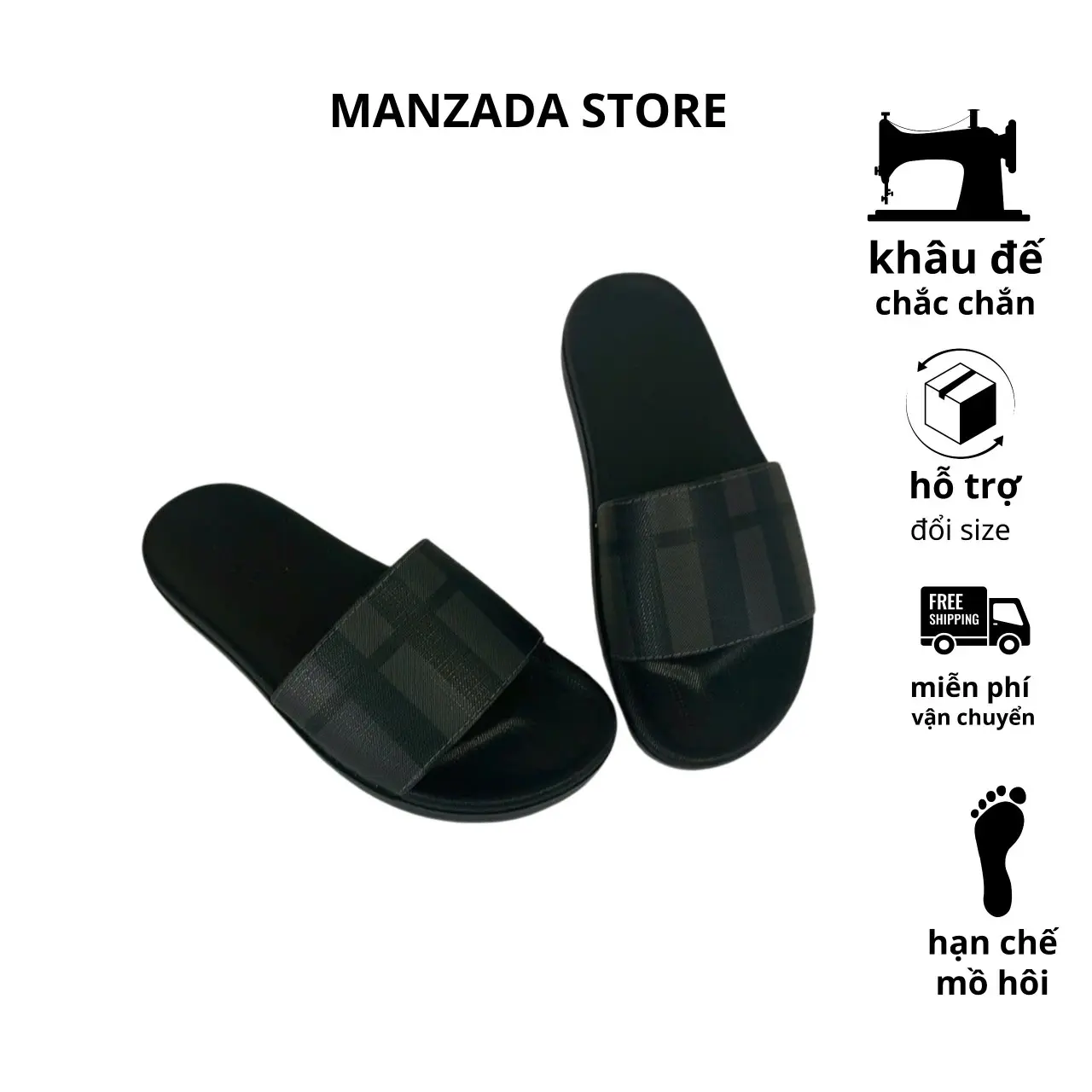 Dép quai ngang sọc kẻ  2 bên quai dép được khâu chỉ thủ công rất  chắc chắn Mã 019 Ngoài trời Slipper Nam DéP Cao Su Đế Bằng Đồng dep quaingang depnamdep 2024 của victor lebon Dép Nam Đẹp Dép Nam Boy Phố
