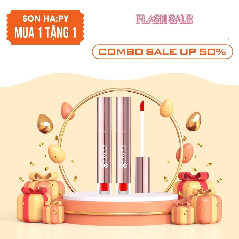 [MUA 1 TẶNG 1] Son Ha:py siêu lỳ bền màu, mẫu mã đẹp. Tặng thêm nước hoa xịn 2ml, son dưỡng, quà xinh