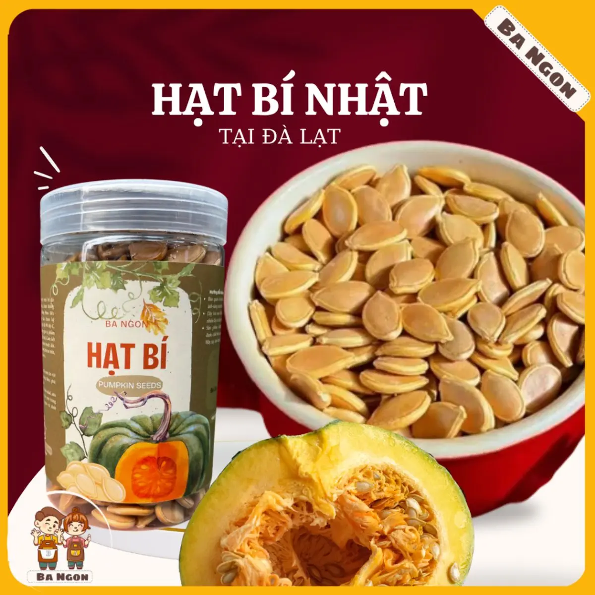 Hạt bí nhật - hạt bí trồng tại Đà Lạt - hạt rang sẵn