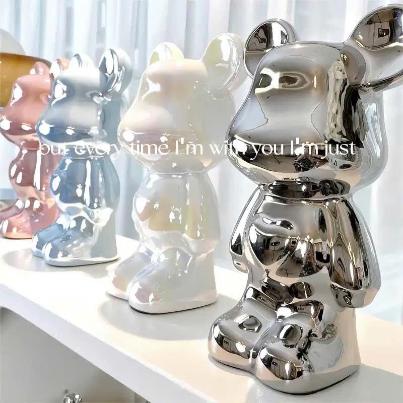  Mô hình decor trang trí tượng gấu Bearbrick 18cm trang tri phòng cao cấp 