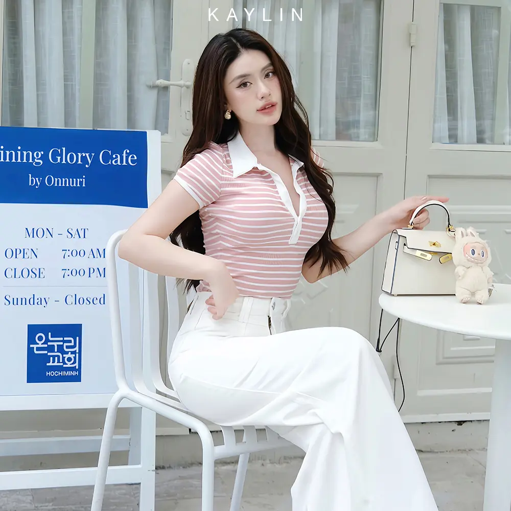 Áo thun nữ KAYLIN form ôm cổ Sơ mi phối sọc chất vài thun co giản form Polo phong cách công sở thanh lịch - N2252 Top Women Polo Cotton | BigBuy360 - bigbuy360.vn Áo thun nữ KAYLIN form ôm cổ Sơ mi phối sọc chất vài thun co giản form Polo phong cách công sở thanh lịch - N2252 Top Women Polo Cotton | BigBuy360 - bigbuy360.vn