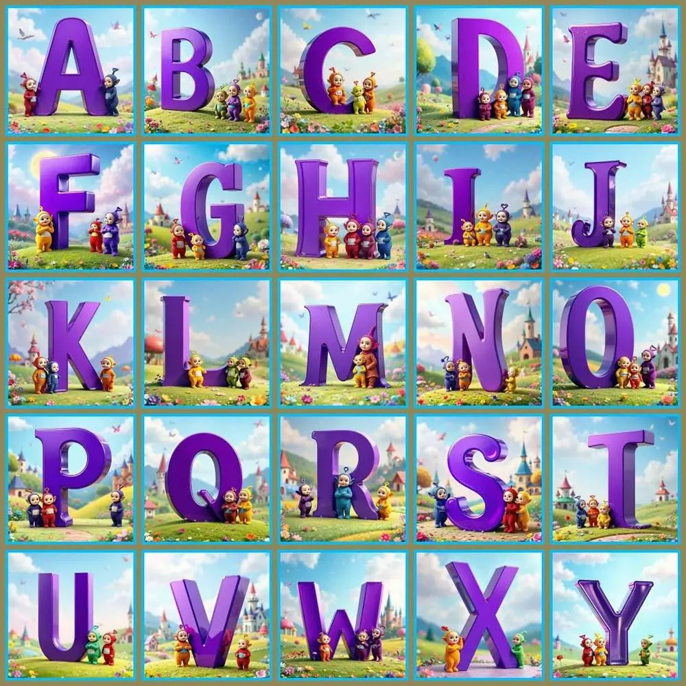 Cartoon Letter Pattern DIY Diamond Arts Colorful Painting Kit without Frame, 26 Letters Handmade Diamond Arts Colorful Painting Kit, DIY Decorative Art Picture for Beginner