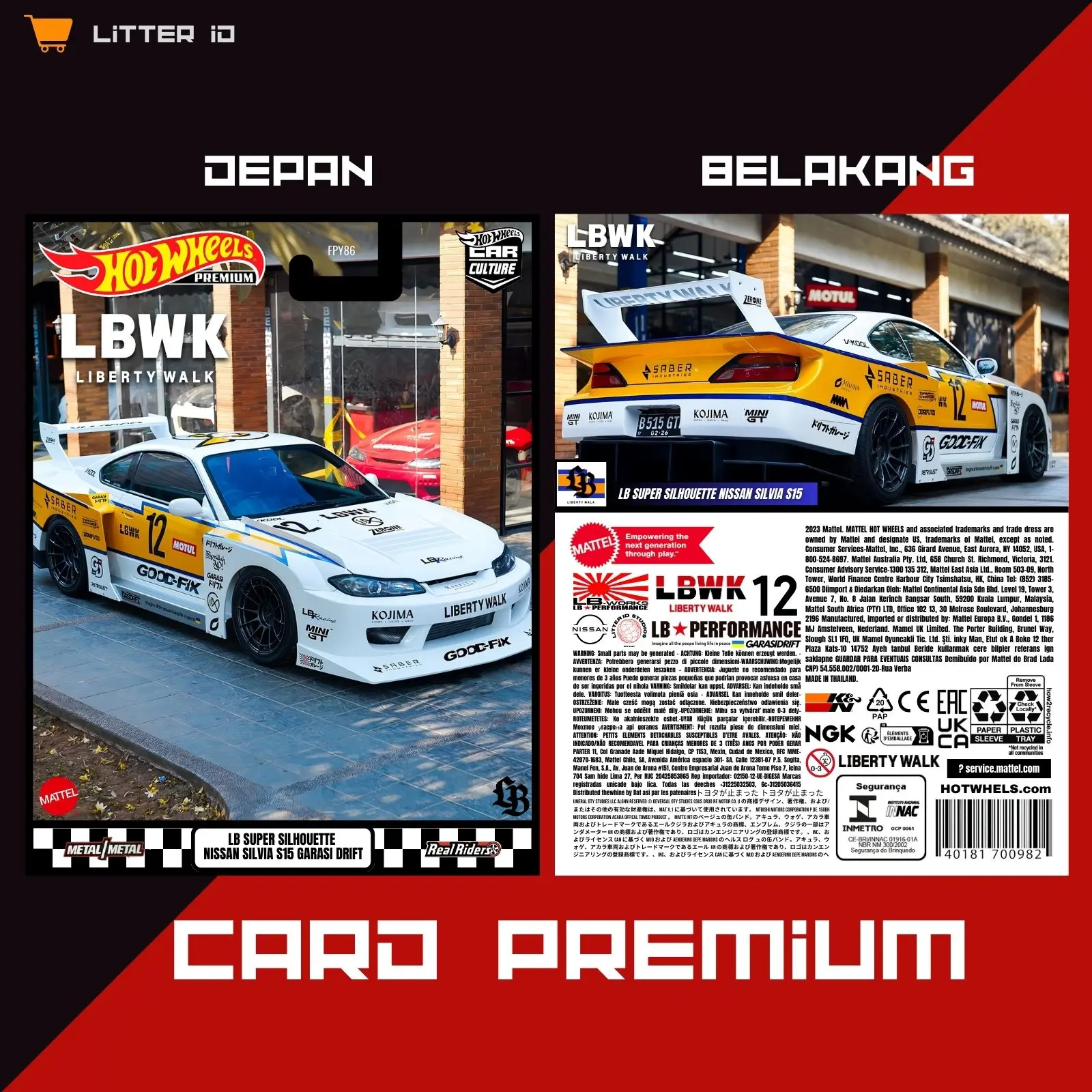 Custom Card Hotwheels Premium LBWK Nissan Silvia S15 GD