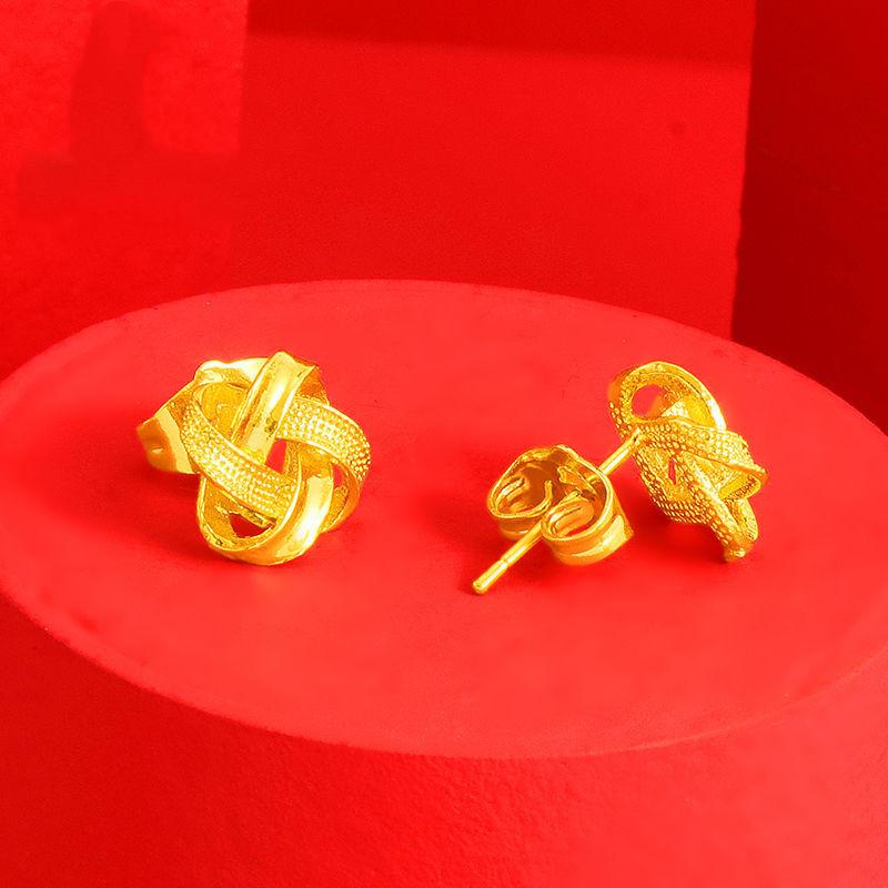 Product Introduction of 916 gold-plated original Ruyi earrings  hypoallergenic Lightweight jewelry 0