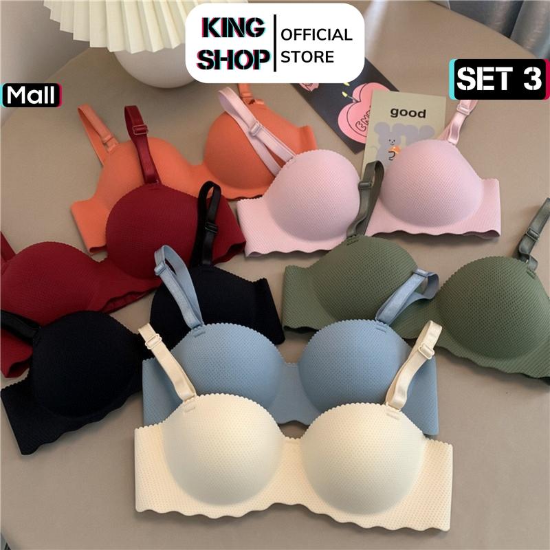 Set 3 áo lót quả ngang đúc su không gọng đệm bàn tay thông hơi - Áo ngực nữ mềm mại thông thoáng thoải mái KING SHOP Bra A489