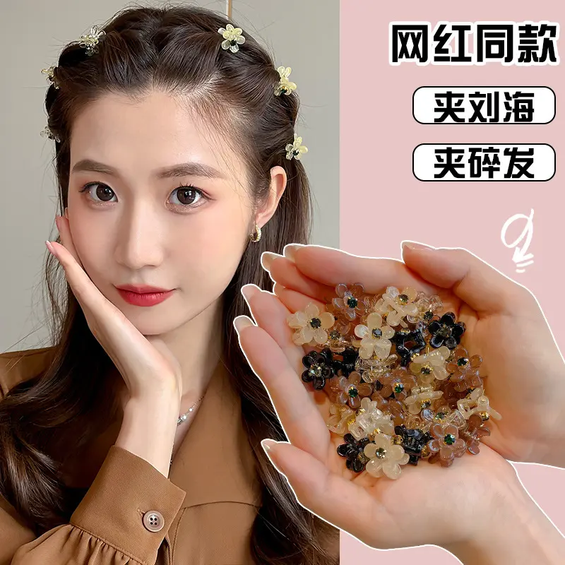 Korean Mini Flower Hair Claw Cute Summer Side Hair Clip Bangs Clip Broken Hair Clip Internet Celebrity Hairpin Bagged