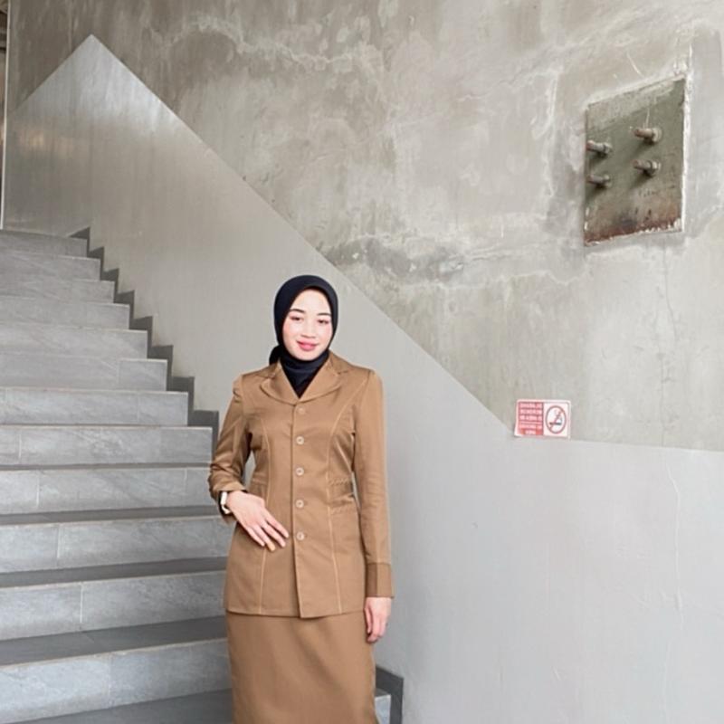 CO LIVE SPLIT PAYMENT!! 114 - Stelan Seragam Khaki Tua Wanita/ Stelan/ Atasan/ Bawahan 2