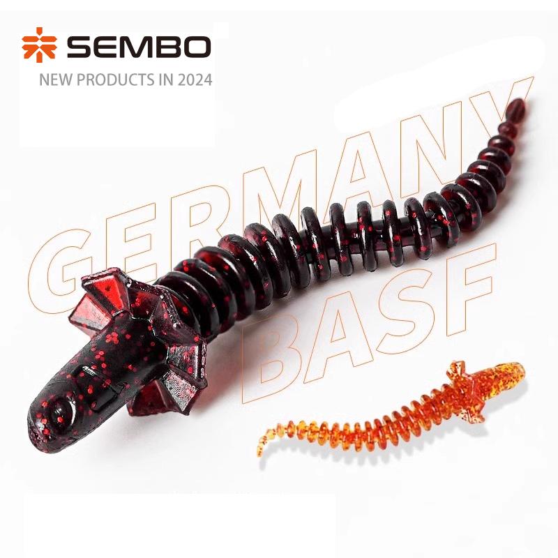  SEMBOLURE mồi mềm huyết trùng đuôi xoắn ốc  mồi mềm nổi action mạnh thu hút cá mồi câu lóc  chẽm,nheo măng mồi câu cá fishing 
