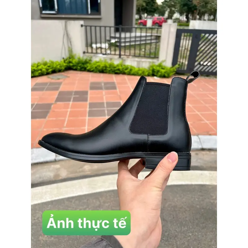 Giày Da Nam Công Sở Chelsea boots Classic Vải Canvas 7