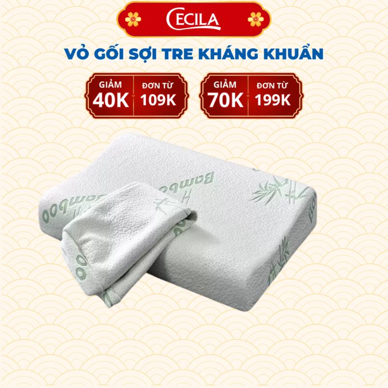 xueo32 Vỏ gối Cecila cao su non sợi tre kháng khuẩn, thoáng khí ga  giường  mát  lạnh dệt phẳng giặt máy khăn trải giường & vỏ gối set  chăn  5  món 0