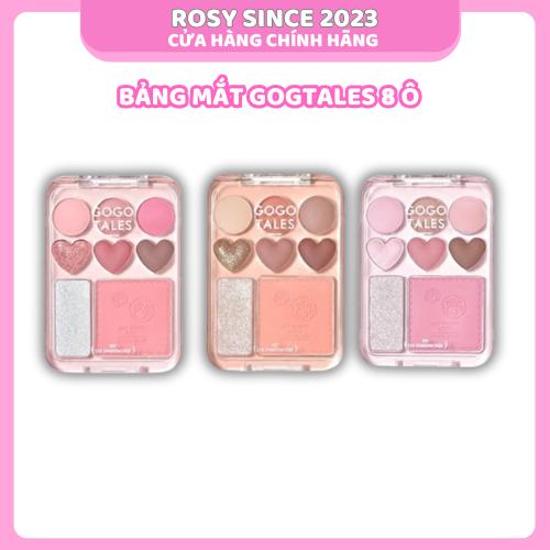 GOGO TALES - Bảng mắt Gogo tale 8 ô màu có nhũ highlight kèm Má Hồng 3in1 Trái Tim CAT THEME SERIES Sticker Sweet Trang Điểm Cosmetic Women Nữ Phấn Mắt
