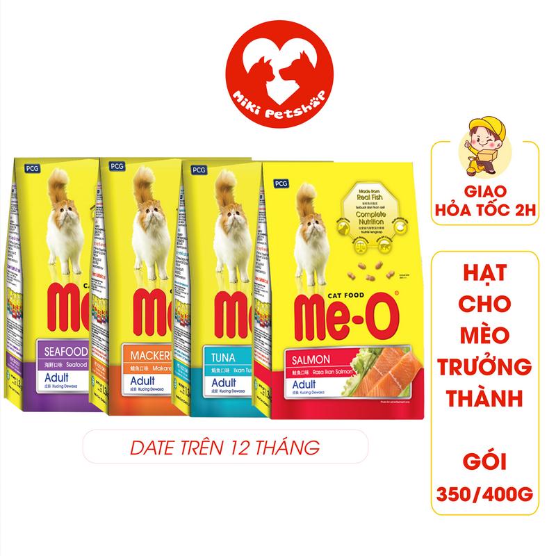 Thức Ăn Cho Mèo Hạt Me-O 350g Dành Cho Mèo Trưởng Thành Trên 12 Tháng Tuổi Đủ Vị - Miki Petshop gói meo