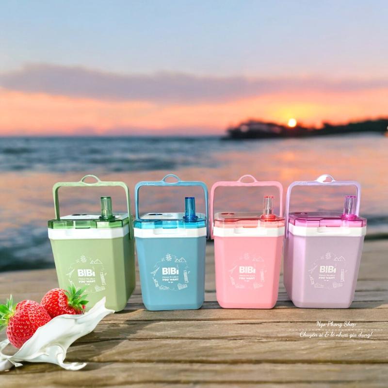 Bình vuông BIBI 1.2L Tý Liên 0656. Thùng đá nhựa mini, nắp trong. Kiểu dáng sang trọng, bắt mắt. phít nước binh nuoc da