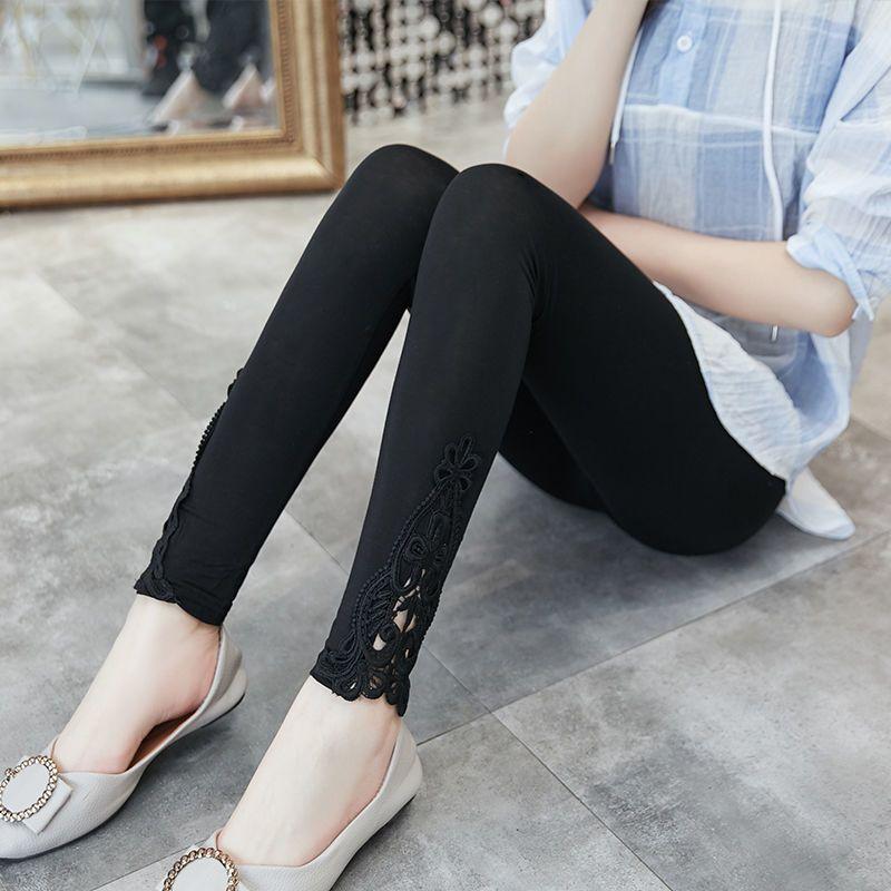  Quần Dài Legging Nữ Cạp Cao Co Giãn Bó Sát Quần Ren Dáng Ôm Quần Thường Ngày Phong Cách Hàn Quốc Thích Hợp Cho Mùa Xuân Và Mùa Thu Quần Mắt Cá Chân Mỏng Trang Phục Nữ Hàng Mới Về 