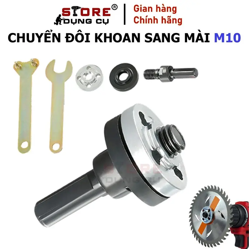Bộ chuyển đổi máy khoan thành Máy Mài, Máy Cắt, Tay mở máy mài 100mm,  Đầu Chuyển Gắn Máy Khoan Thành Máy Cưa Cắt Mài 0