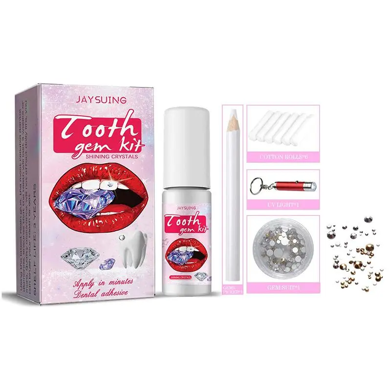 Bộ Trang Sức Pha Lê Răng, Tự Làm, Với Keo Đèn Khử Trùng, Bộ Đá Quý Răng, Với Pha Lê, Bộ Đá Quý Làm Trắng Răng, Đồ Trang Trí Chuyên Nghiệp Nữ Women Đánh Răng