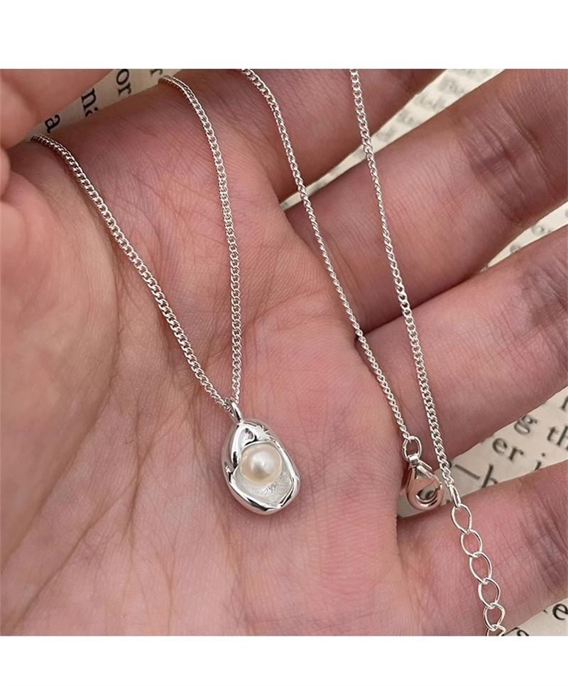 Product Introduction of S925 Pure Silver Natural Freshwater Pearl Mini Pod Necklace for Women, Simple and Niche Temperament, Exquisite Collarbone Chain Silver Decoration 12