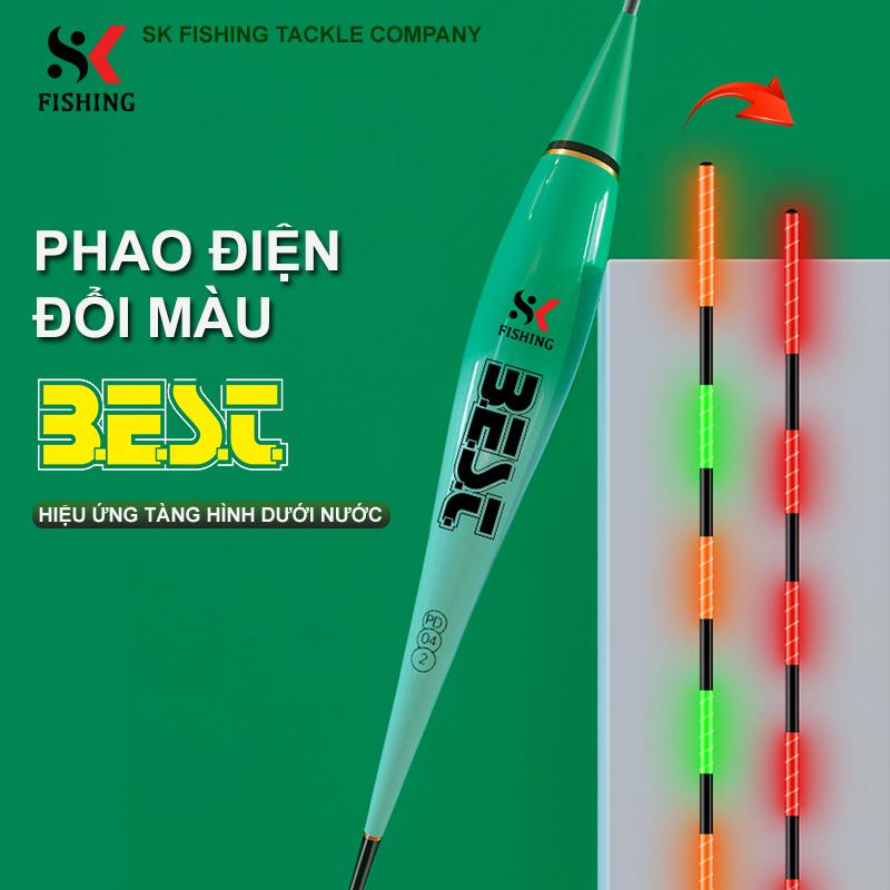 Phao câu đêm BEST SK FISHING đổi màu khi cá cắn chất liệu Nano cao cấp TẶNG KÈM PIN