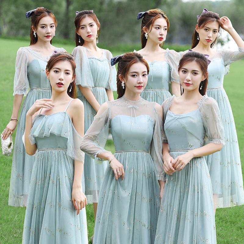 Product Introduction of Bridesmaid Dress Dress Women's New Niche High-Grade Wedding Sisters Group Dress Slim 1