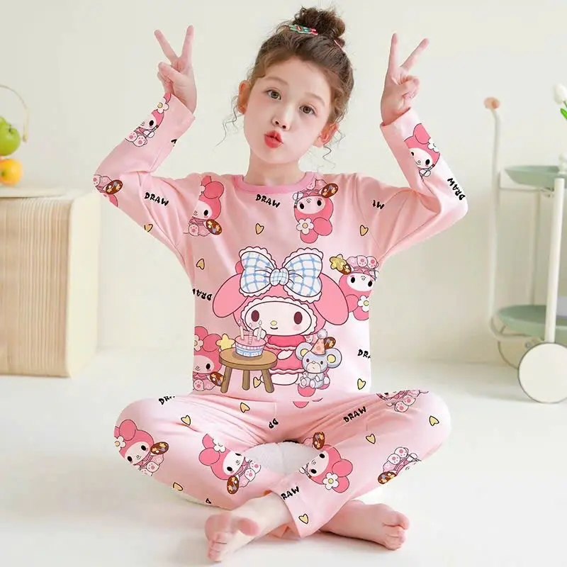 Bộ Đồ Ngủ Hoạ Tiết Đáng Yêu Cho Bé Gái 9-44kg (1m-1m50) chất thun mềm, có thể giặt máy 0