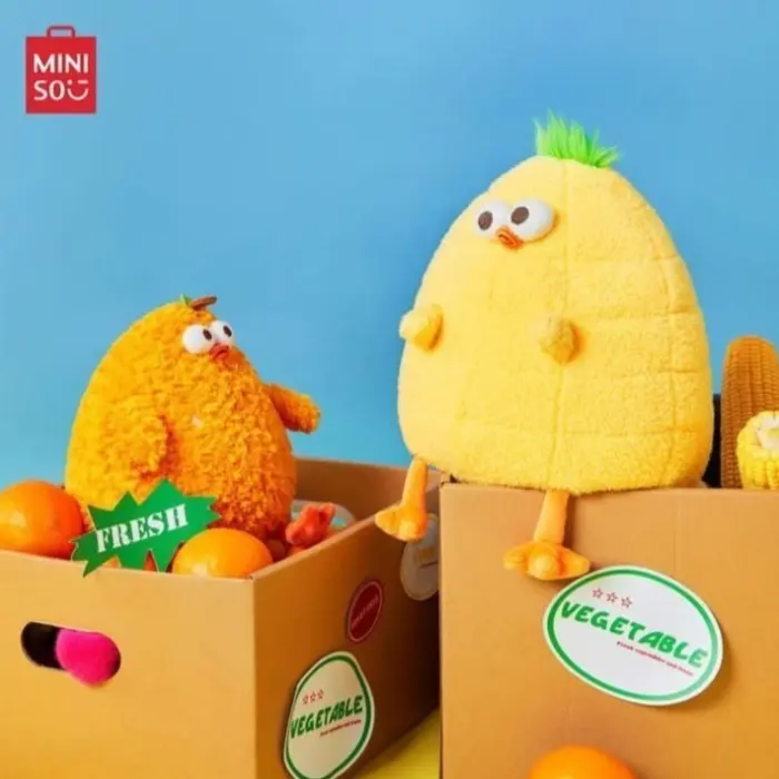 MINISO Dundun Chicken Series 8 inch Vegetable Chicken Plush Toy - Orange Chicken - Boneka Ayam Dundun Menggemaskan - Mainan Anak Dan Dewasa - Cauliflower 7