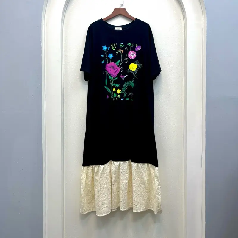 Váy xuông cotton cổ sen tròn trễ