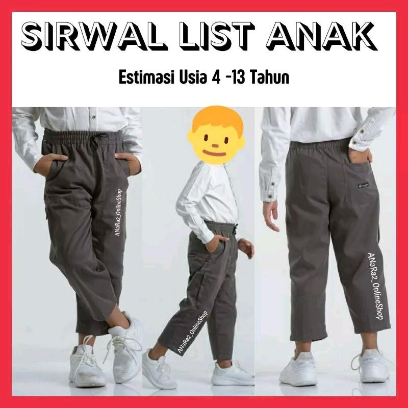 Sirwal List Anak Laki Laki Celana Panjang Harian Bahan American Drill Grade A Polos Hitam Navy Fashion 7