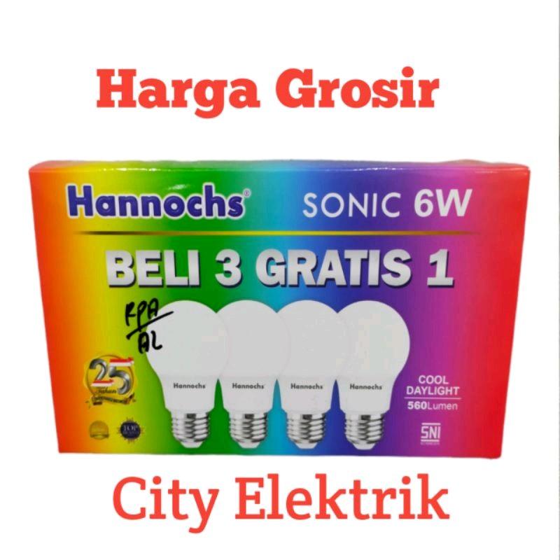 Hannochs Lampu LED Sonic BELI 3 GRATIS 1 ( 4pc ) 6 Watt, 10 Watt, 13 Watt,  Bergaransi 1 Tahun 2