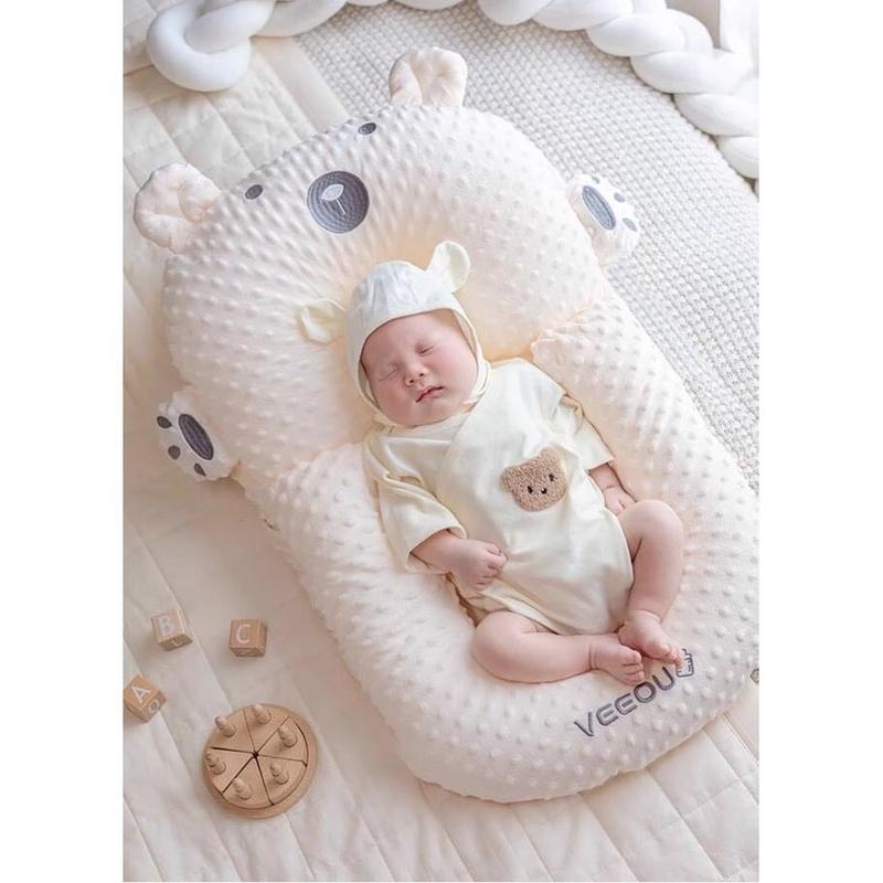 Gối Chống Trào Ngược Vải Nhung Đa Năng Cho Bé Sơ Sinh Đến 1 Tuổi ( Mát Xa Thoáng Khí Hỗ Trợ Bé Ngủ Ngon ) Voi