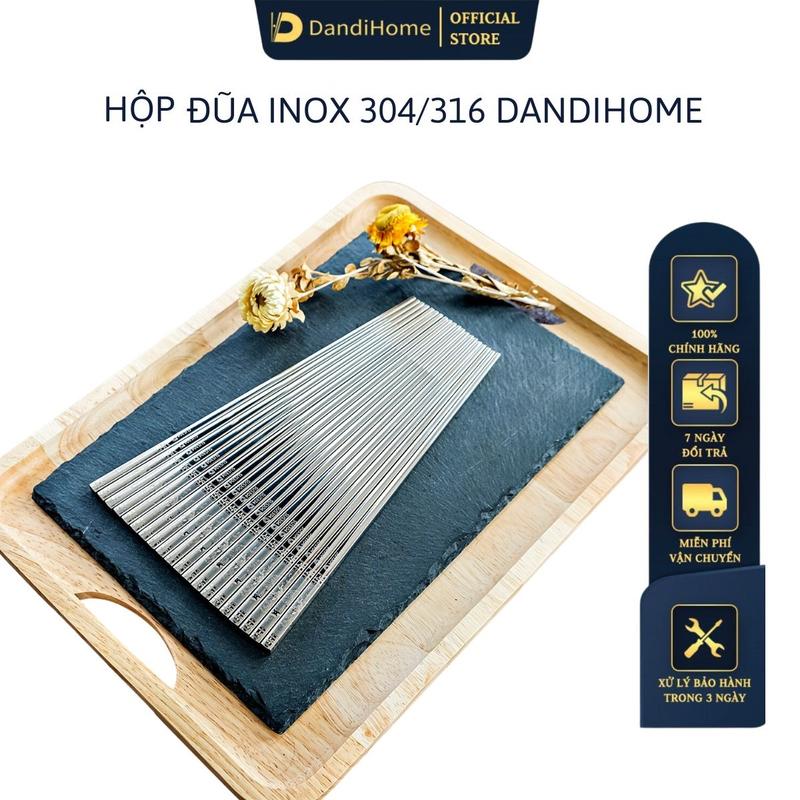 Hộp đũa inox 304 / 316 cao cấp DandiHome (có lựa chọn 5 đôi hoặc 10 đôi)
