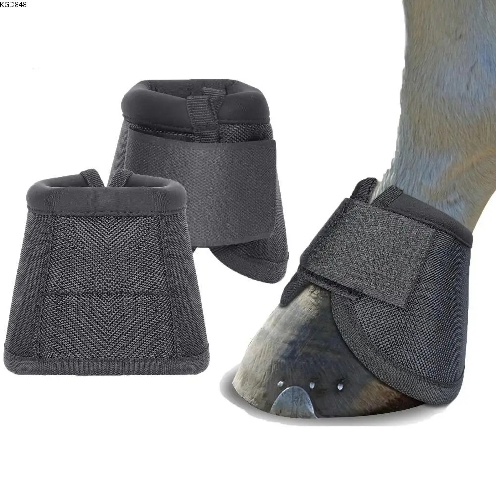 KGD848 1 Pair Oxford Cloth Horse Bell Boots Durable Tear Resistant Hoof Wrists Protector Comfort Reusable Horse Equestrian Equipment Sports
