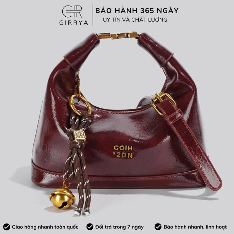   HÀNG MỚI VỀ  Túi xách nữ cầm tay GIRRYA M58-Túi xách nữ đeo chéo nhỏ size 21cm phong cách retro da mềm mịn tặng kèm khóa 