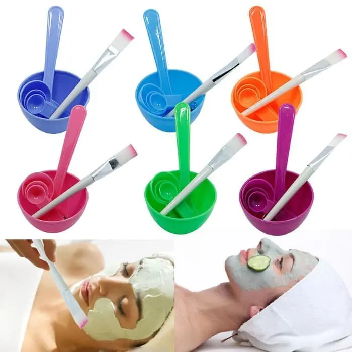 Mangkuk masker wajah set 4 in 1 – mangkok spatula kuas sendok takar