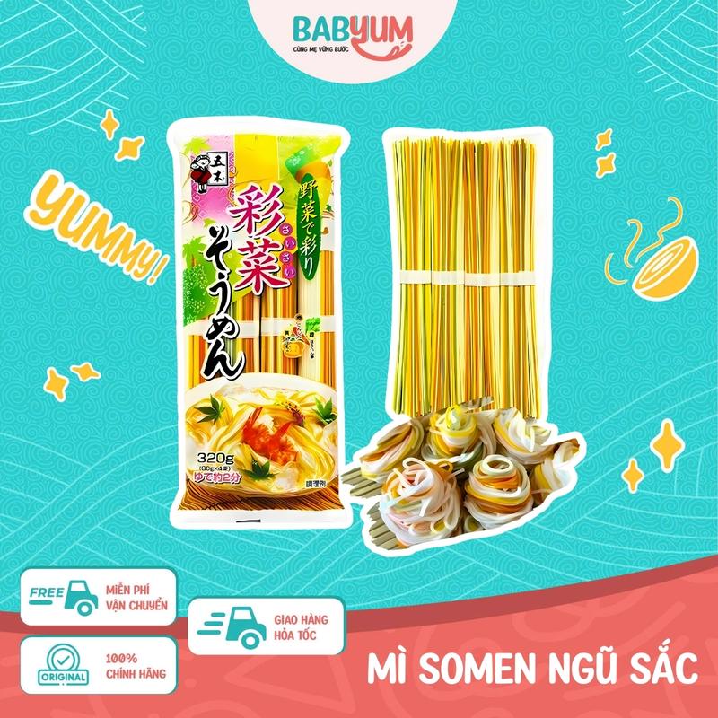 Mỳ Somen Ngũ Sắc Itsuki 320g - Hòa Quyện Vị Ngọt Tươi Mới với Rau Củ Tươi Sống Nhật Bản Sen Food mì gói