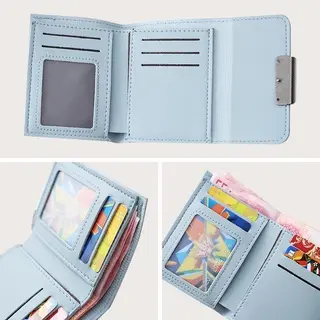 BISA COD D165 Dompet Lipat Wanita / Dompet Kulit Gaya Wanita / Dompet Gaya Korea / Dompet Lipat Impor Kartu Uang 4