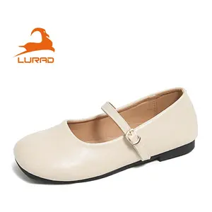 LURAD Sepatu Wanita Datar Slip On Tali Bisa Diatur Sepatu Cewek Feminim Kuliahan Hangout Simple Warna Polos WL24117