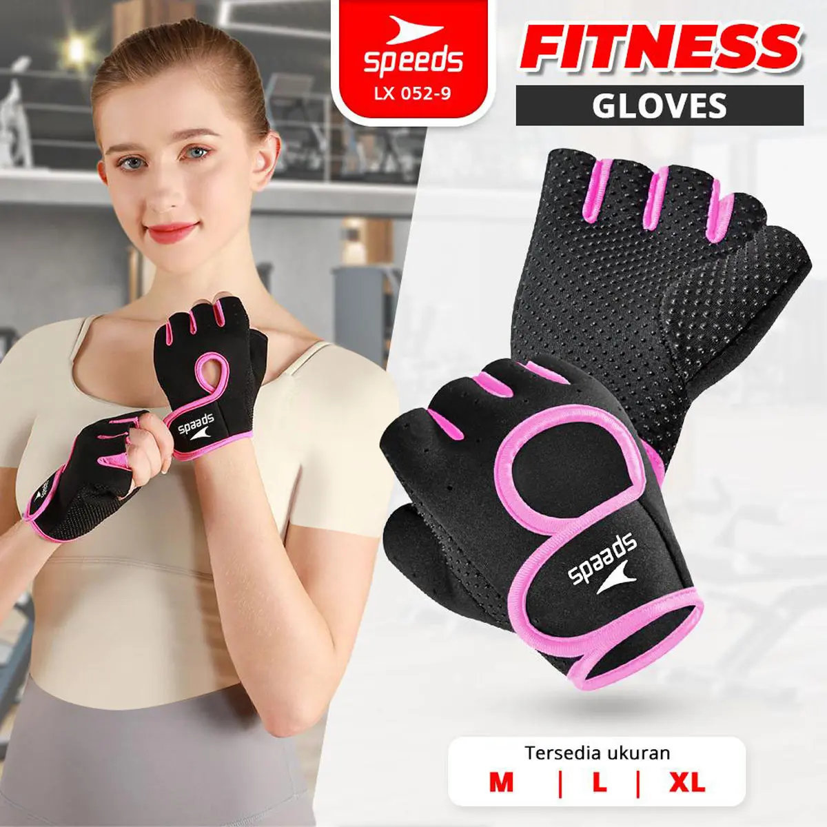 SPEEDS Sarung Tangan Olahraga Gym Fitness Glove Sepeda Cycling Gloves Anti Slip Unisex 052-9
