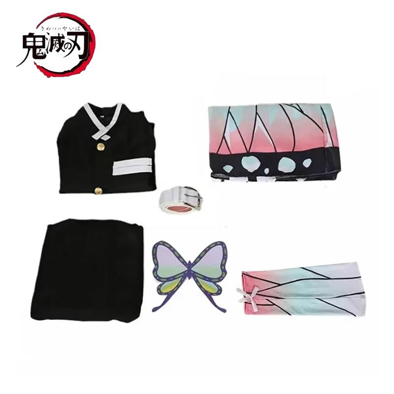Trang phục cosplay Kimetsu No Yaiba Kochou Shinobu, Bộ tóc giả Anime Demon Slayer Kimetsu No Yaiba, Đồng phục Kimono, Thích hợp cho Halloween, Dành cho người lớn và trẻ em 6