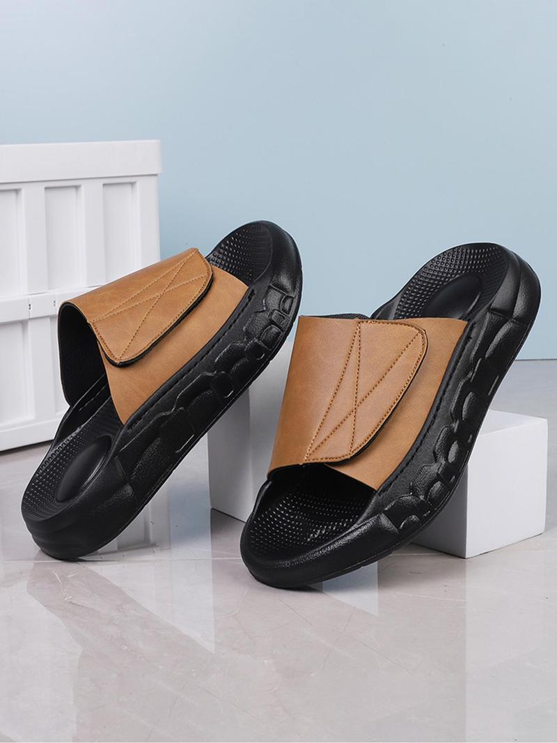 Product Introduction of Men's Adjustable Velcro Design Slides, Casual Comfortable Breathable Sports Sandals, Fashionable Slides for Indoor & Outdoor Wear, Boy 1