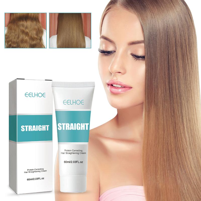 Eelhoe-hair straightener cream, straighteningstraight hair softener cream, hair care, protein correction, straight hair cream, keratin correction, silky light, 60ml, replenish nutrients and hair moisture, improves dryness and branched ends 1
