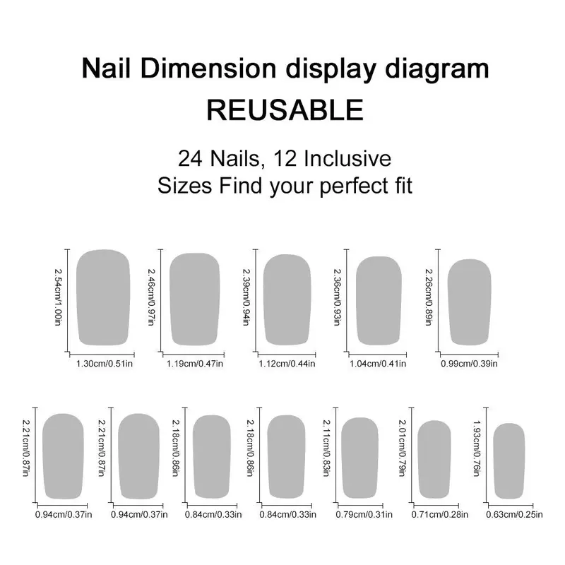 Medium Glitter False Nail, 24pcs Glossy Fake Nail & 1 Count Tape & 1 Count Nail File, Press on Fake Nail for Women & Girls DIY Nail Art 1