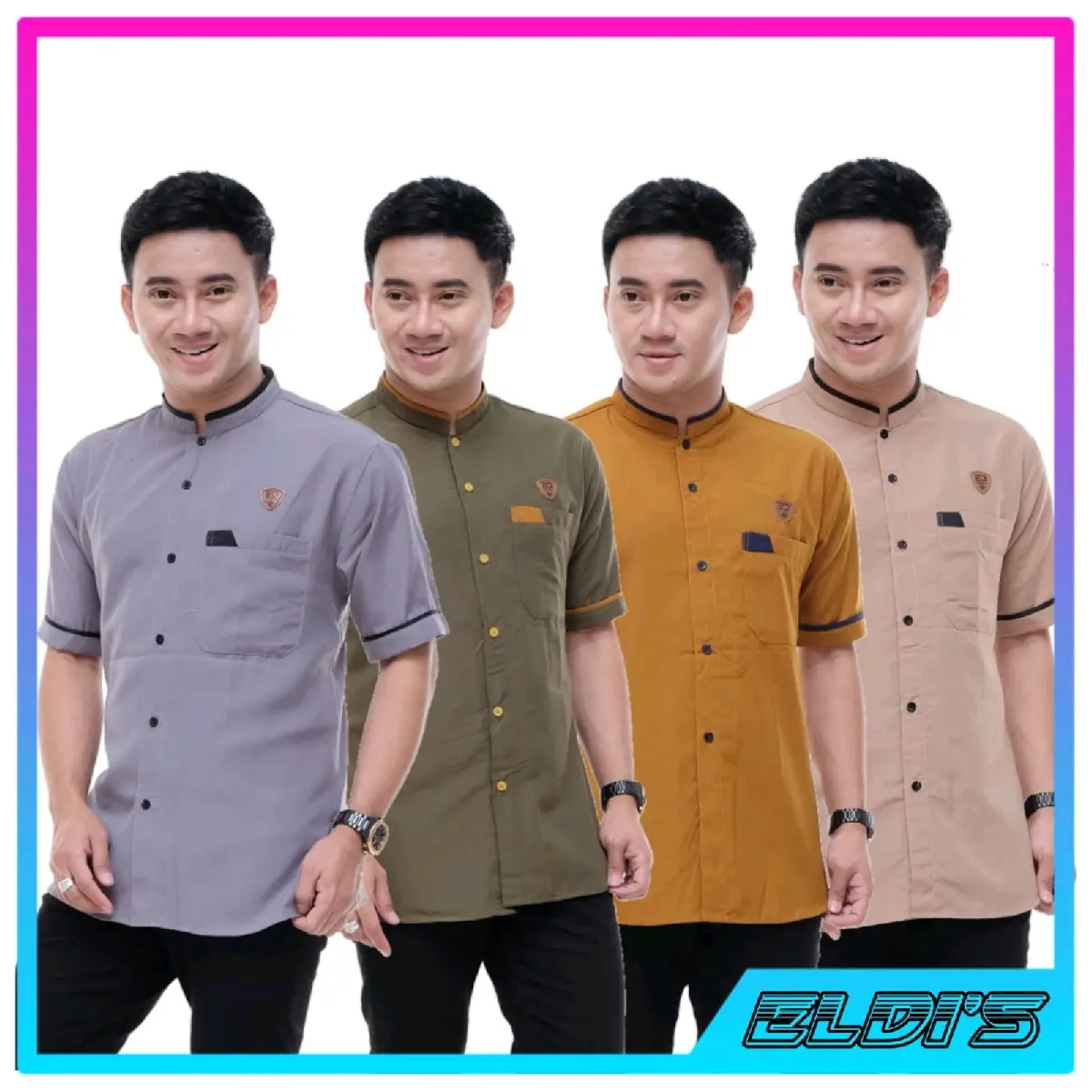 Baju koko pria lengan pendek Kain katun micro premium